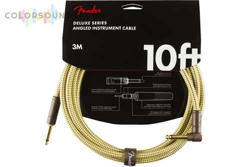 FENDER CABLE DELUXE SERIES 10' ANGLED TWEED