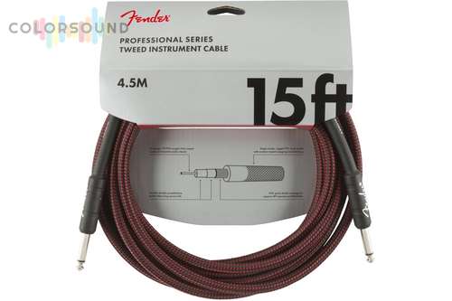 FENDER CABLE PROFESSIONAL SERIES 15' RED TWEED