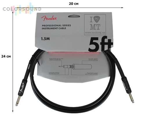 FENDER CABLE PROFESSIONAL SERIES 5' BLACK