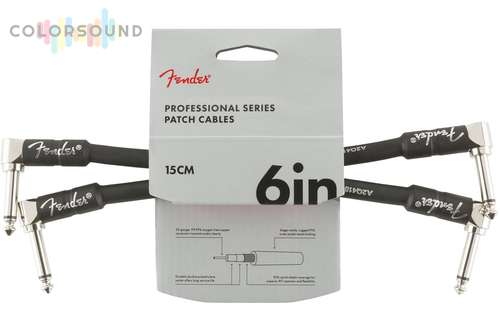 FENDER CABLE PROFESSIONAL SERIES 6" PATCHES (BOWL) BLACK