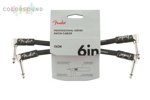 FENDER CABLE PROFESSIONAL SERIES 6" PATCHES (PAIR) BLACK