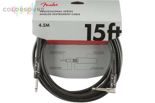 FENDER CABLE PROFESSIONAL SERIES ANGLED 15' BLACK