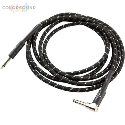 FENDER Custom Shop Performance Series Cable, 10', Angled, Black Tweed