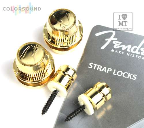 FENDER Strap Locks, Gold (pair) FSLG1
