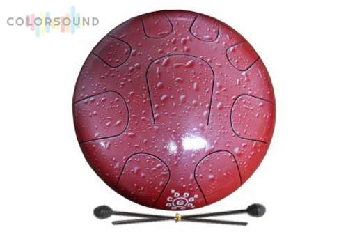 PALM PERCUSSION METAL TONGUE DRUM 8 LEAFS SPLASH RED