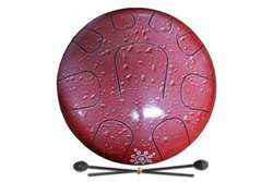 PALM PERCUSSION METAL TONGUE DRUM 8 LEAFS SPLASH RED