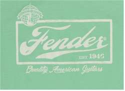 FENDER T-SHIRT BEER LABEL MEN'S SEAFOAM GREEN/WHITE L