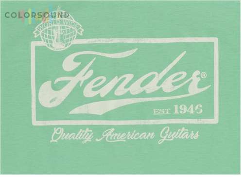 FENDER T-SHIRT BEER LABEL MEN'S SEAFOAM GREEN/WHITE XL