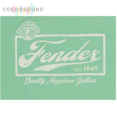 FENDER T-SHIRT BEER LABEL MEN'S SEAFOAM GREEN/WHITE M