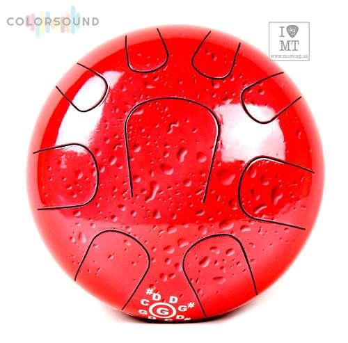 PALM PERCUSSION METAL TONGUE DRUM 9 LEAFS RED SPLASH