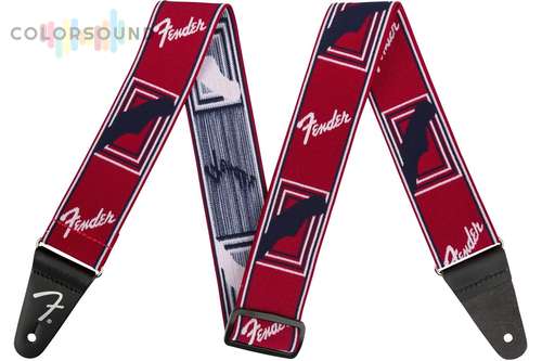FENDER 2" WEIGHLESS MONOGRAMMED STRAP RED/WHITE/BLUE