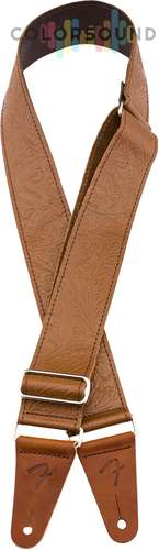 FENDER 2" TOOLED LEATHER STRAP BROWN