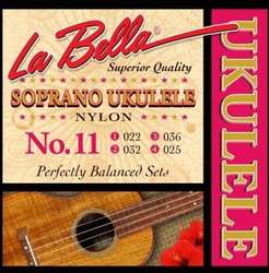 La Bella 11 Soprano Ukulele, Clear Nylon