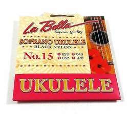 La Bella 15 Soprano Ukulele, Black Nylon