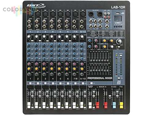 BST LAB10R - 10-Channel Rack Mount Mixer with USB Player