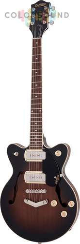 GRETSCH G2655-P90 STREAMLINER CENTER BLOCK JR. DOUBLE-CUT P90 WITH V-STOPTAIL BROWNSTONE