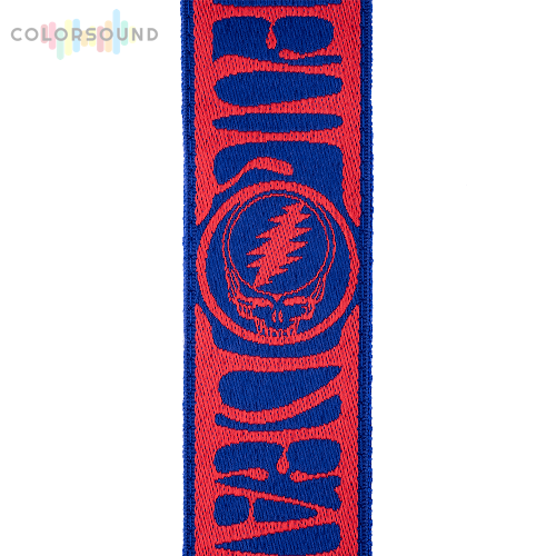 D'ADDARIO 50GD00 GRATEFUL DEAD GUITAR STRAP - Steal Your Face, Red/Blue_